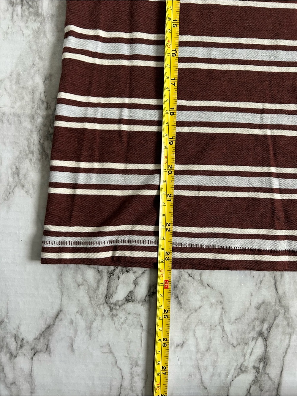 Rag & Bone Revolve | women’s size medium Slub Striped Tee brown and white stripe - Picture 11 of 11